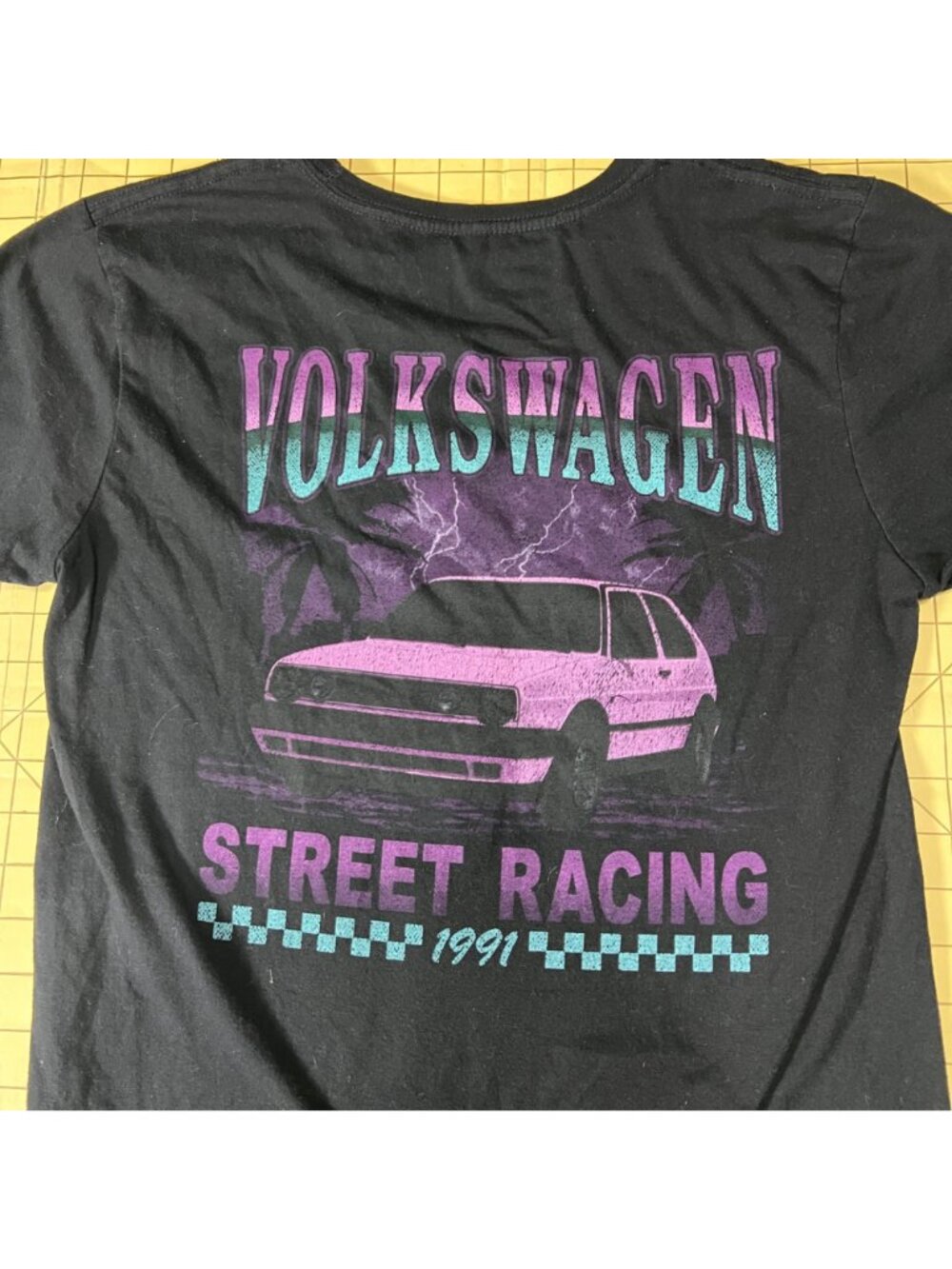 Volkswagen Street Racing 1991 Graphic Tee Black Medium Officially Licensed - Picture 2 of 5